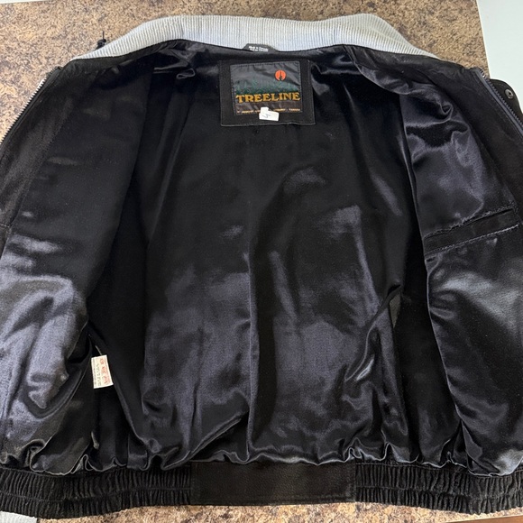 TREELINE OUTFITTERS Suede Leather Wool Embroidered Night Hunters Wolves Jacket L - Picture 8 of 16